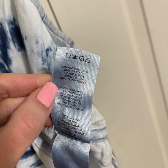 DL1961 Women's NWT Blue 100% Tencel Lyocell Tie Dye Button Up Sleeveless Top XS - Picture 5 of 7